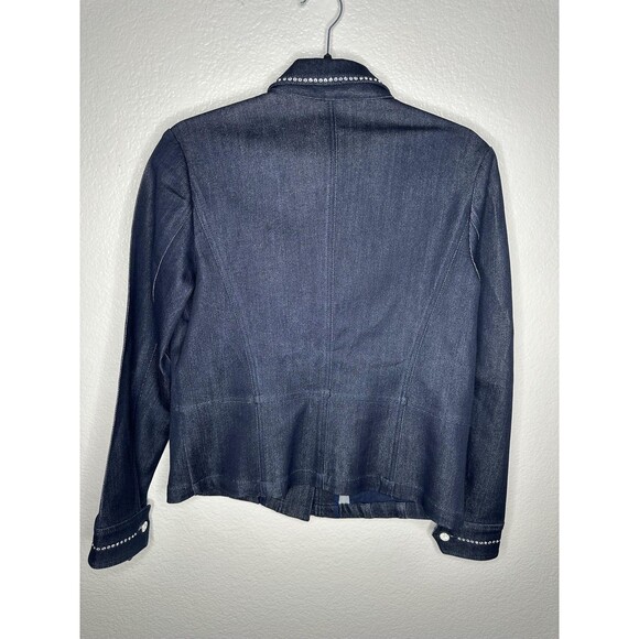 Christine Alexander Jacket Womens Small Blue Rhinestone Crystal Buttons Denim - Picture 6 of 6